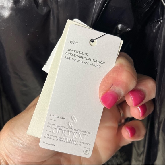 S13 Annie Faux Shearling Trim Puffer Vest Black Size Small - Picture 8 of 10